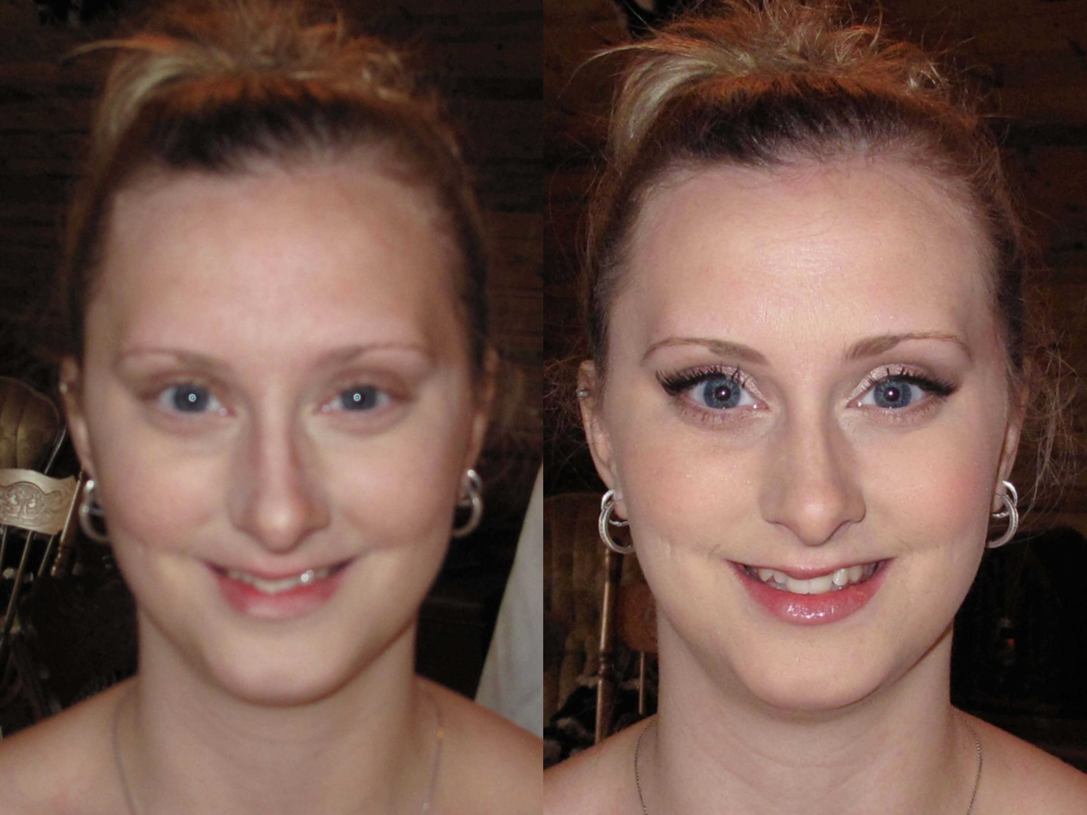 Modern Makeup Before and After