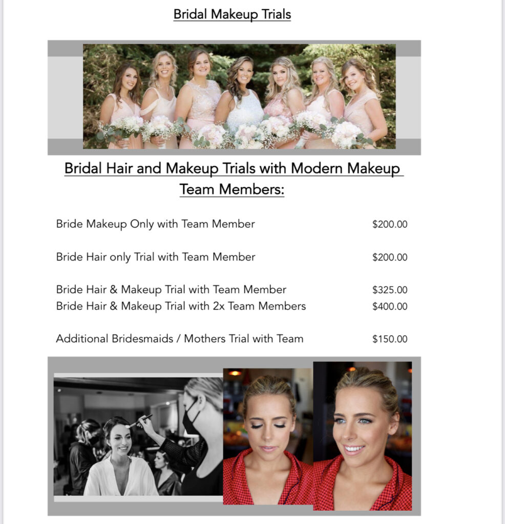 Bridal Makeup Prices
